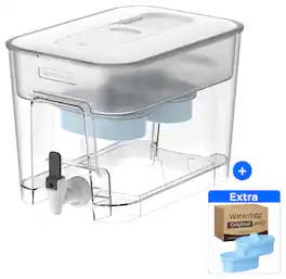 Waterdrop - WFD-22W-DF-A Water Filter Dispenser, Alkaline 40-Cup Water Purifier, with 2+2 Filters - White