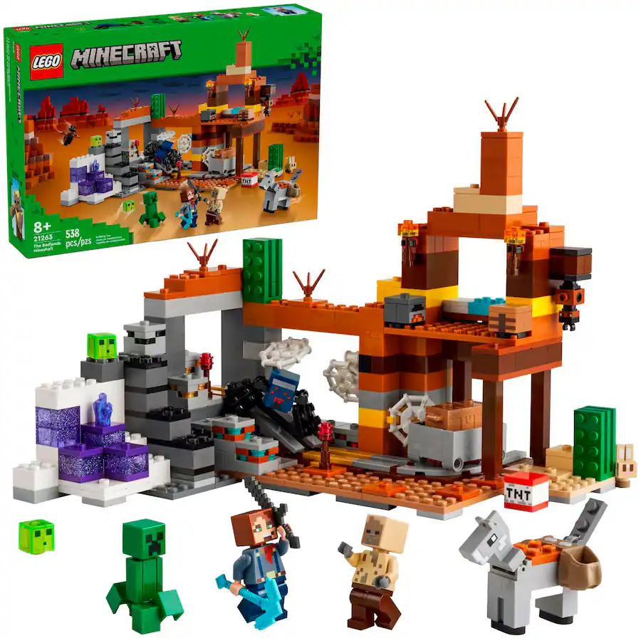 Lego Rails Minecraft LEGO Minecraft The Badlands Mineshaft Video Game Toy 21263 6470612 ...