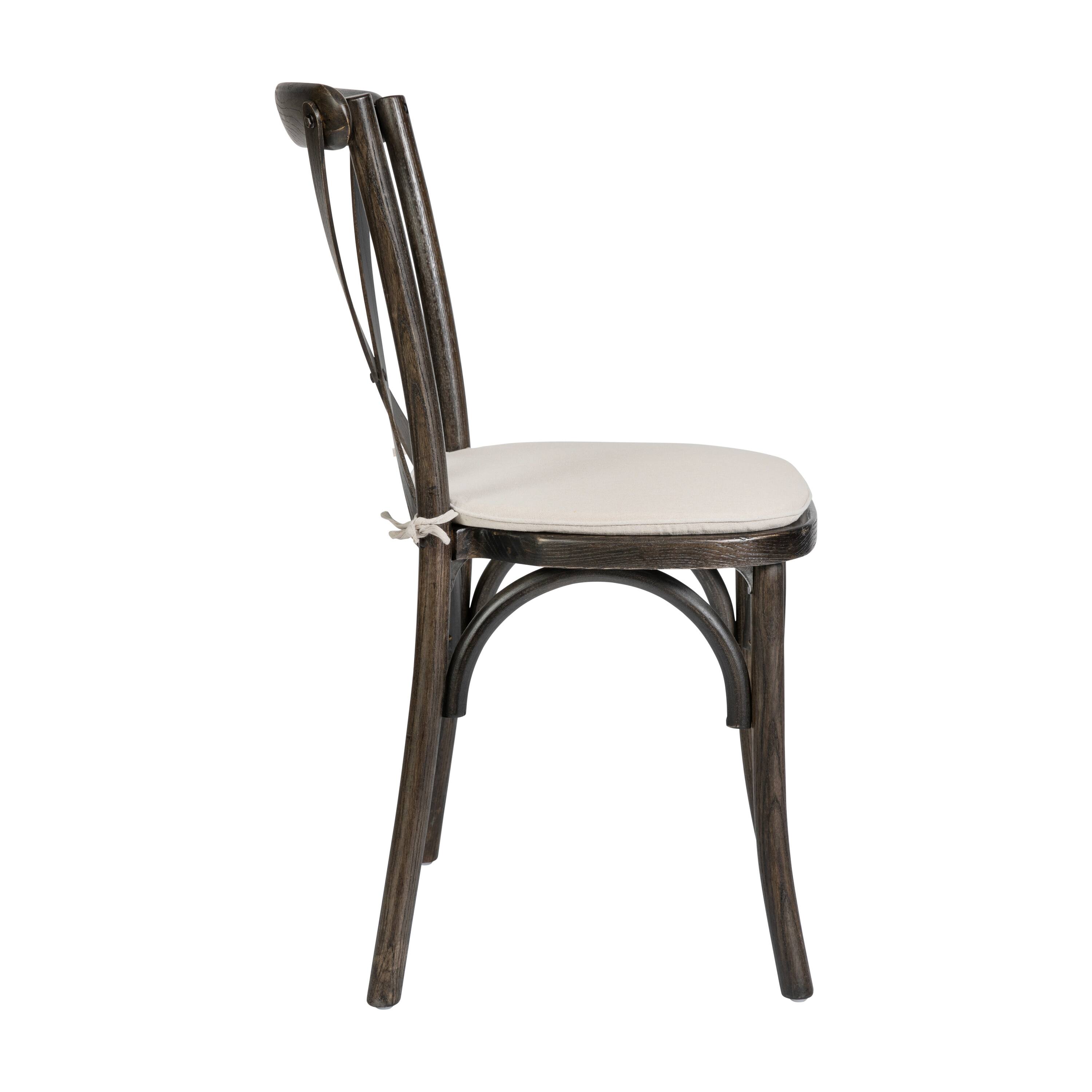 Alt View 6. Emma + Oliver - Stackable Wood Cross Back Dining Chair with Cushion - Early American.