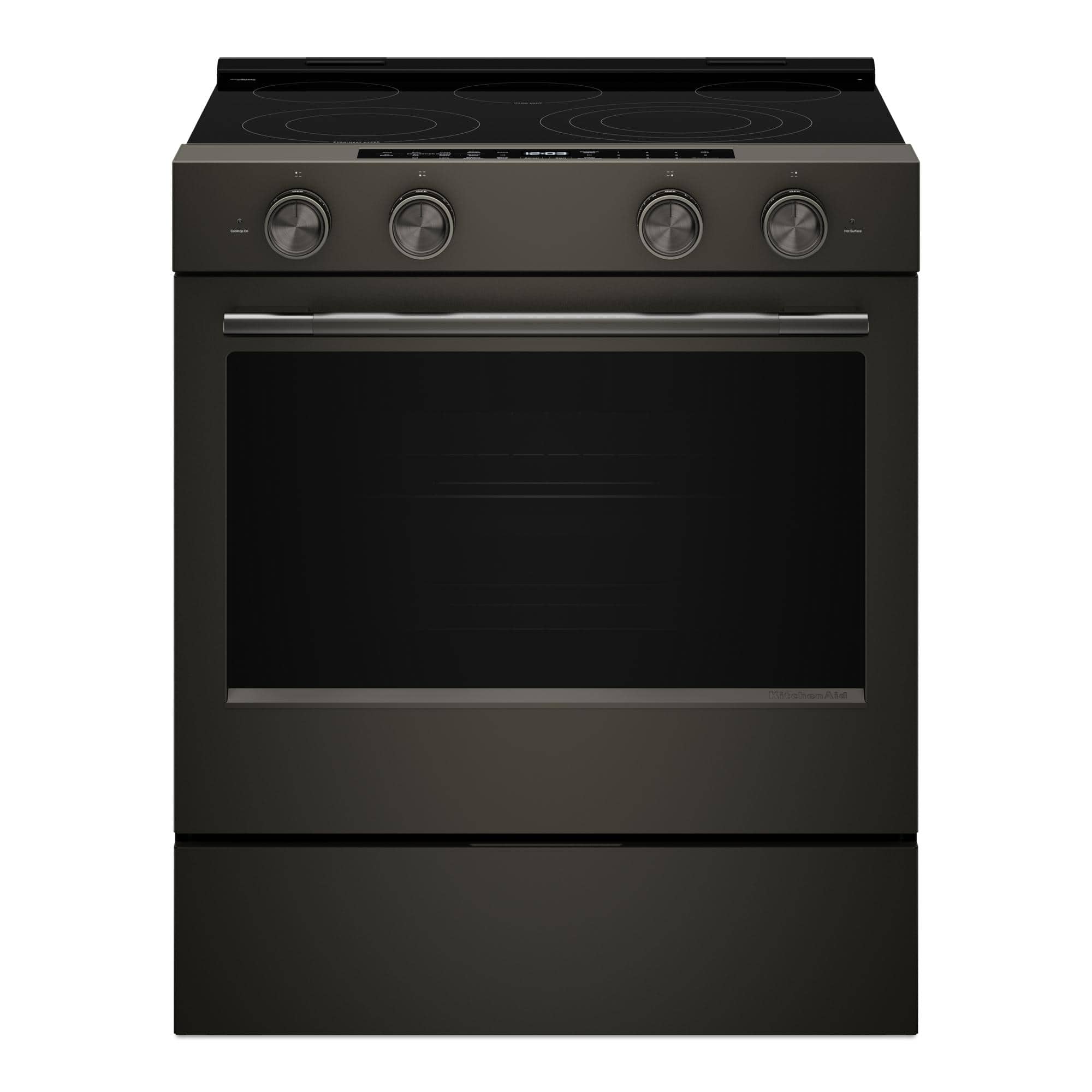 KitchenAid - 5.3 Cu. Ft. Smart Slide-In Electric Range with Two Even-Heat Hyper Elements and Convection Cooking Modes - Black Ore - Front_Zoom