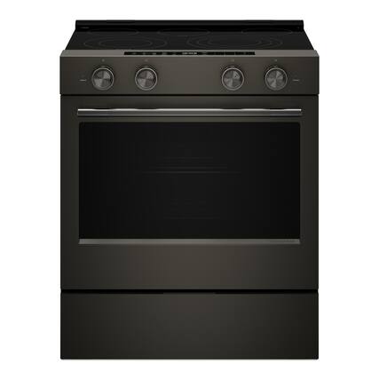 Front. KitchenAid - 5.3 Cu. Ft. Smart Slide-In Electric Range with Two Even-Heat Hyper Elements and Convection Cooking Modes - Black Ore.