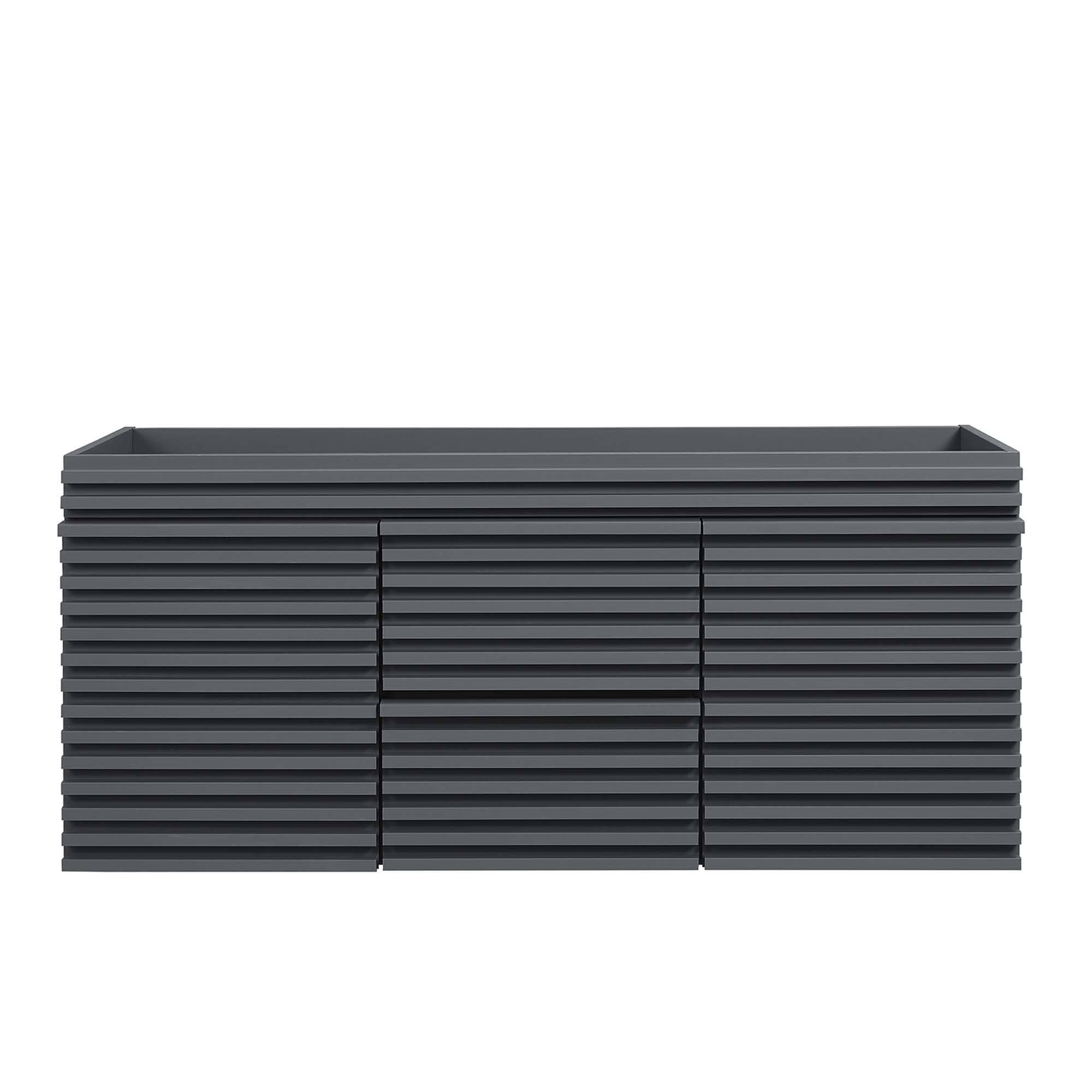Alt View 5. Modway - Render 48" Wall-Mount Bathroom Cabinet Basin Not Included by Modway - Gray.