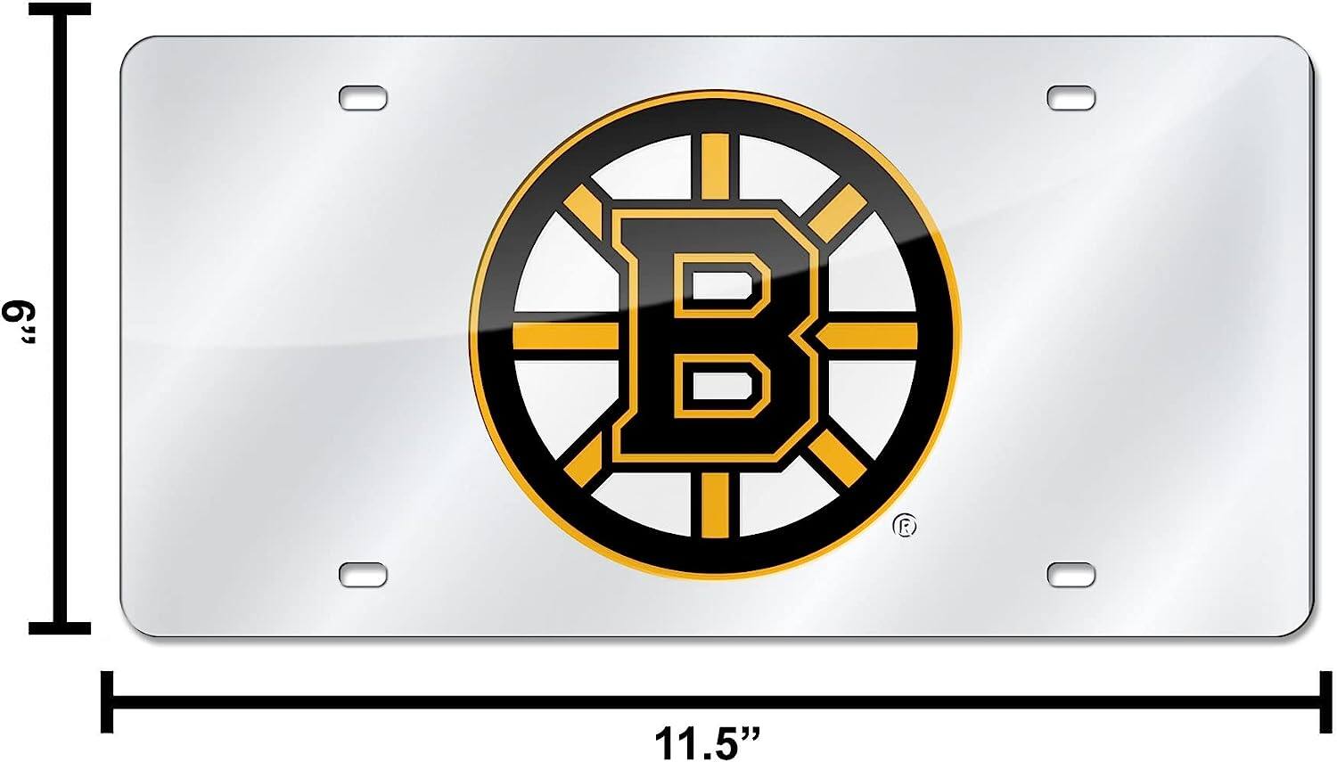 Alt View 3. Rico Industries - Boston Bruins Acrylic License Plate Laser Tag - Multi.