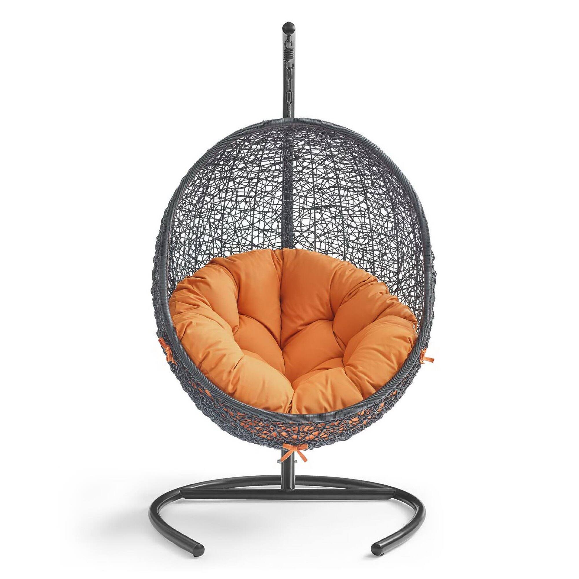 Back. Modway - Encase Swing Outdoor Patio Lounge Chair by Modway - Orange.