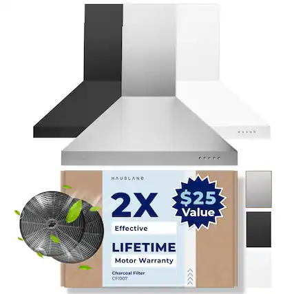 HAUSLANE 2X $25 Value Effective LIFETIME Motor Warranty Charcoal Filter CF1007