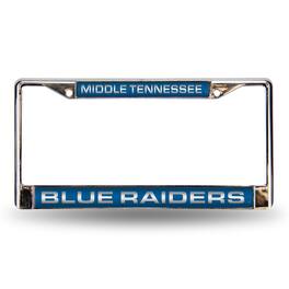 Rico Industries - Middle Tennessee Blue Raiders Chrome Metal License Plate Frame Holder - Multi