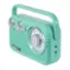 Studebaker Stude BT Series Radio is a portable radio with a handle. It has a blue color and features a clock on the front. The radio is made in Canada and has a 1200 watt speaker.