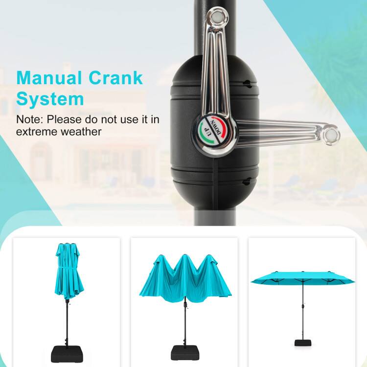 Manual Crank System  
Note: Please do not use it in extreme weather