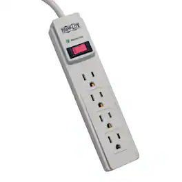 Tripp Lite - By Eaton Tlp404 Protect It! 450-joules Home Computer Surge Protector Strip, 4 Outlets, 4-ft. Cord, Tlp404 - Gray