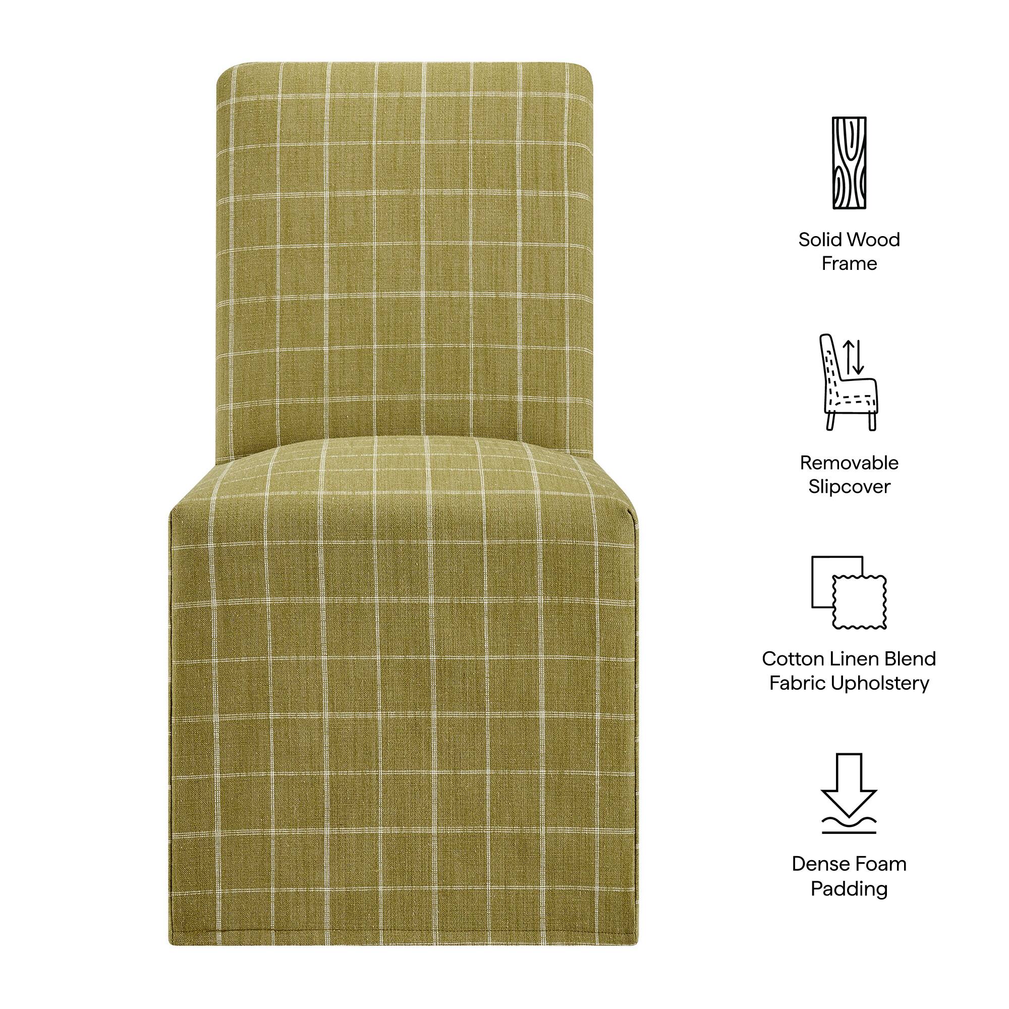 Solid Wood Frame  
Removable Slipcover  
Cotton Linen Blend Fabric Upholstery  
Dense Foam Padding