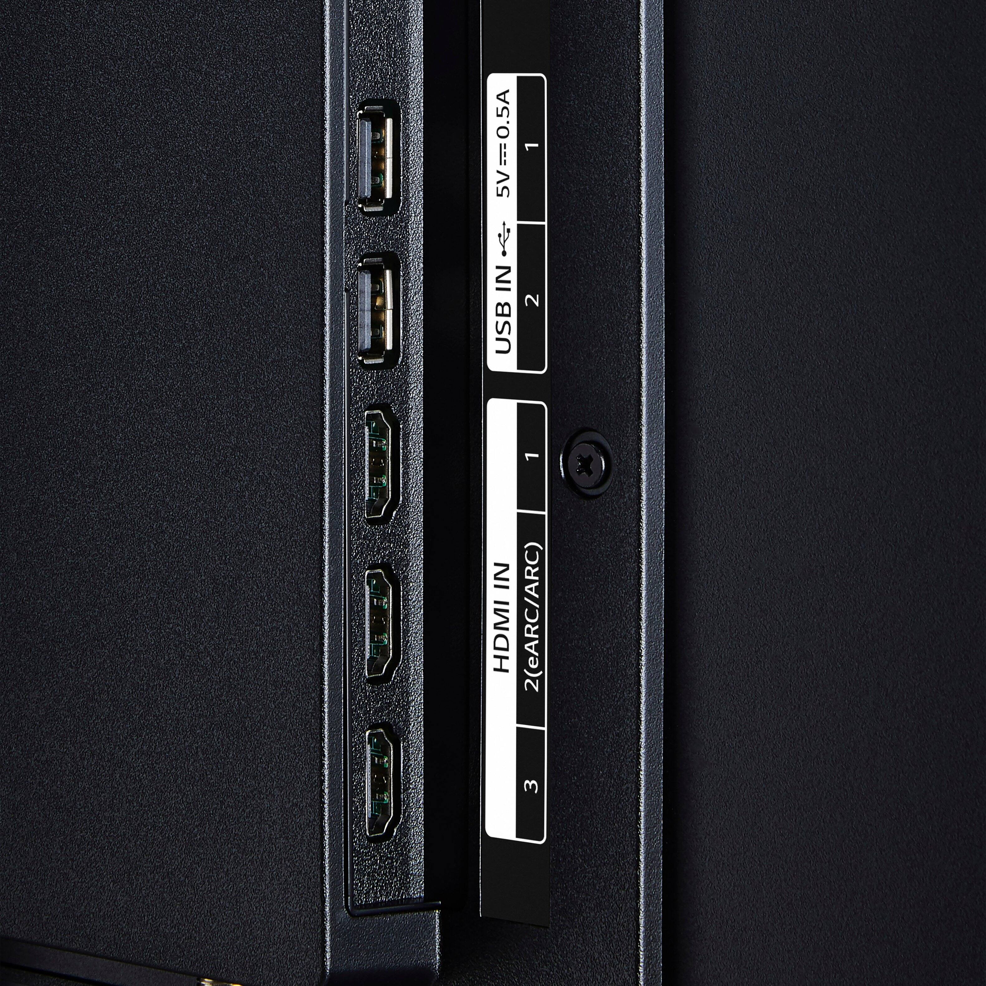 The text on the image reads:

"1 IN USB 1 IN HDMI 2 (eARC/ARC) 3"

This text is describing the ports available on the back of the device. The first port is a USB port, the second port is an HDMI port, and the third port is an eARC/ARC port.