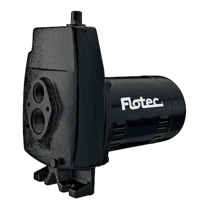 Front. Pentair - Flotec 1/2 HP Cast Iron Convertible Jet Pump Tackles Water Depths of Up To 100' - Black.