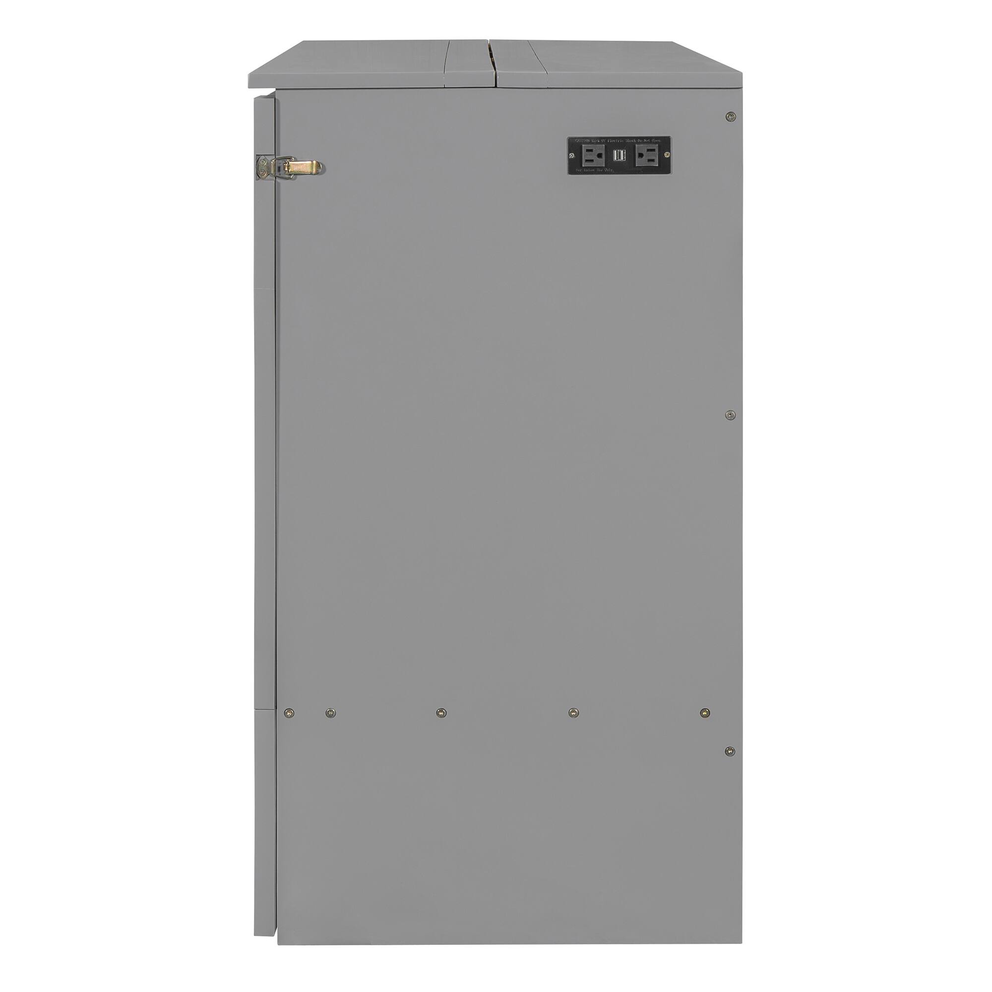 Alt View 4. Tiramisubest - Queen Size Murphy Bed w/ Drawer, Sockets, USB Ports, Pulley, Gray Plywood - Gray.