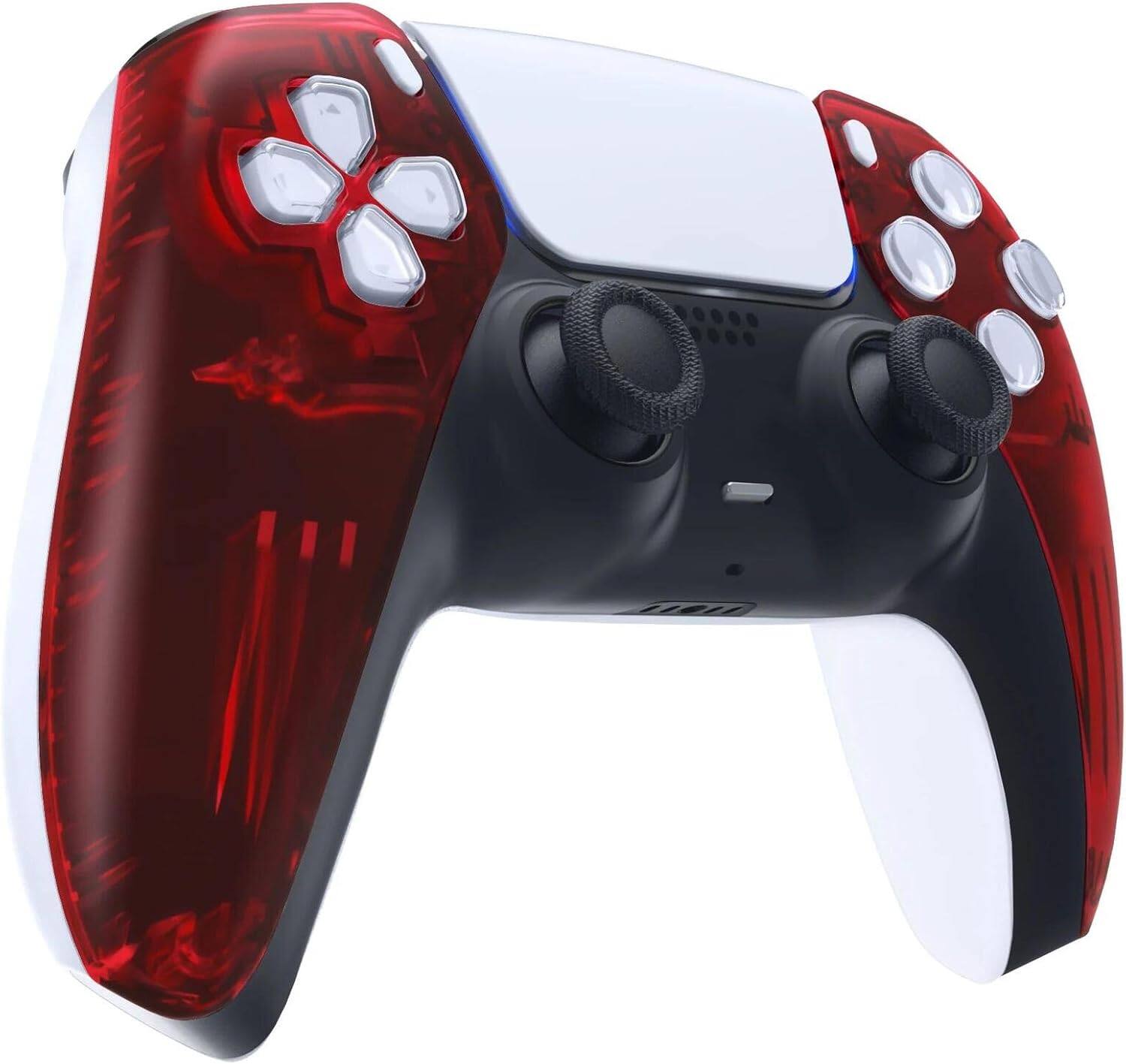Left. ProControllers - Custom Wireless Controller for PS5 - Clear Red.