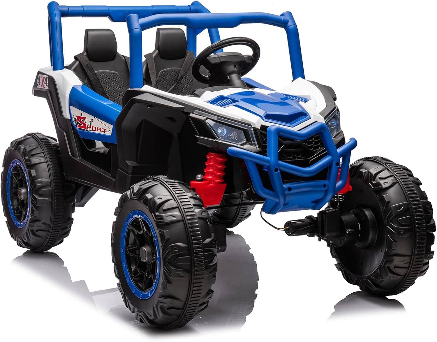 Electrodes Masters - 24V Kids UTV with Remote Control, 4WD/2WD Switchable Off-Road Electric Ride on Car, 2 Seater 4 Wheeler Truck with - Blue