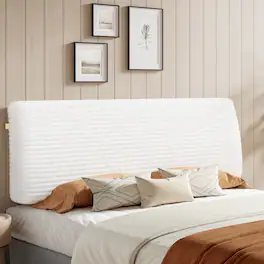 Pinmoco - 6.3" Thickness Upholstered Headboard Ergonomic Design Headboard - Off-White