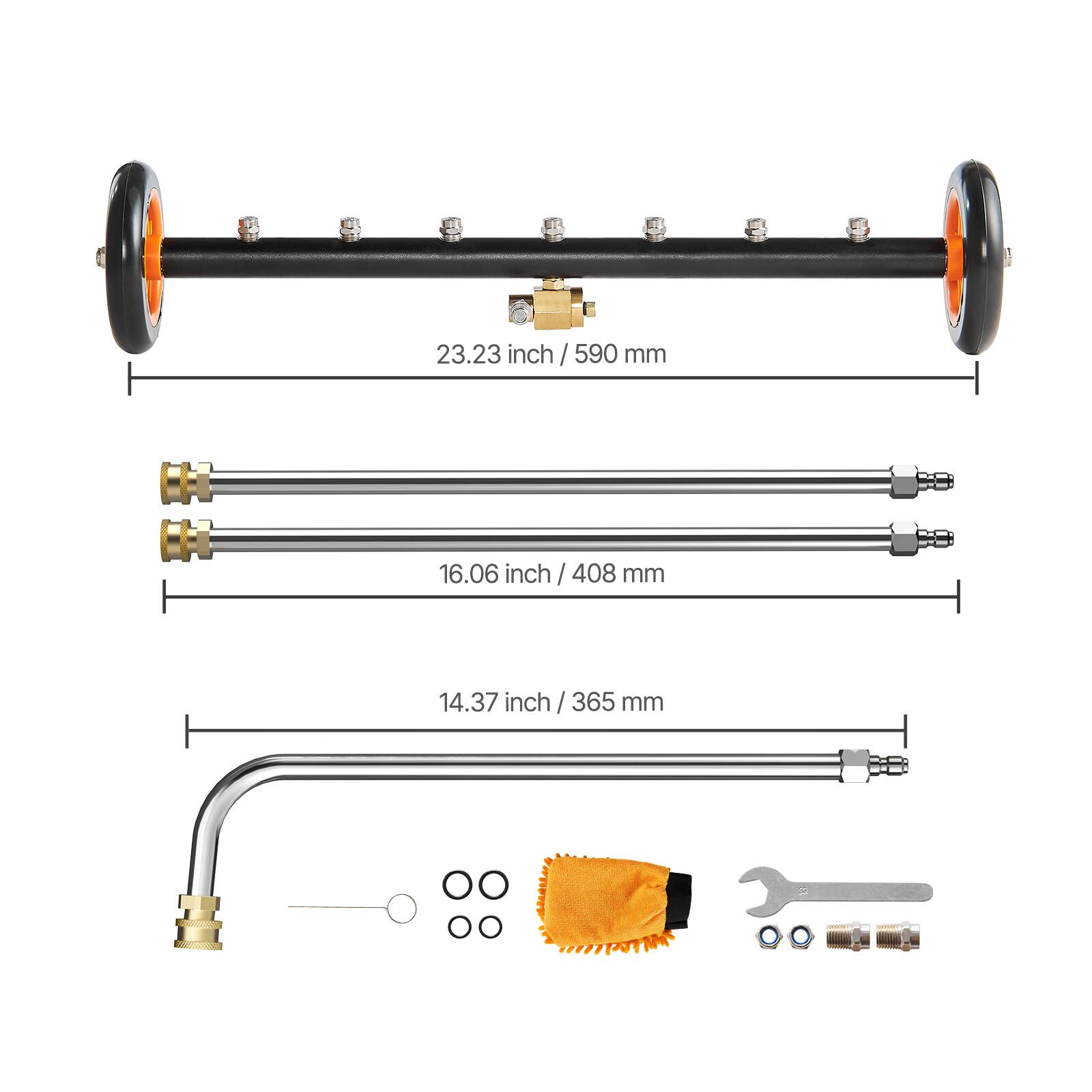 23.23 inch / 590 mm  
16.06 inch / 408 mm  
14.37 inch / 365 mm