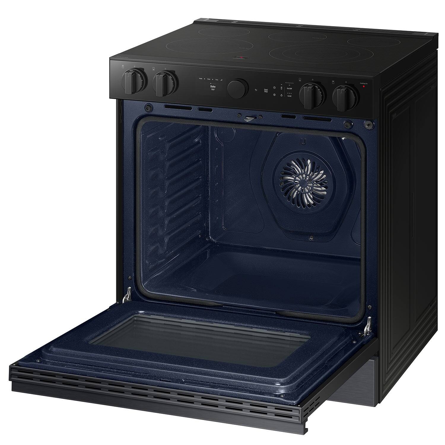 Alt View 17. Samsung - Bespoke Smart Slide-In Electric Range 6.3 cu. ft. with Air Sous Vide & Air Fry - Matte Black Steel.