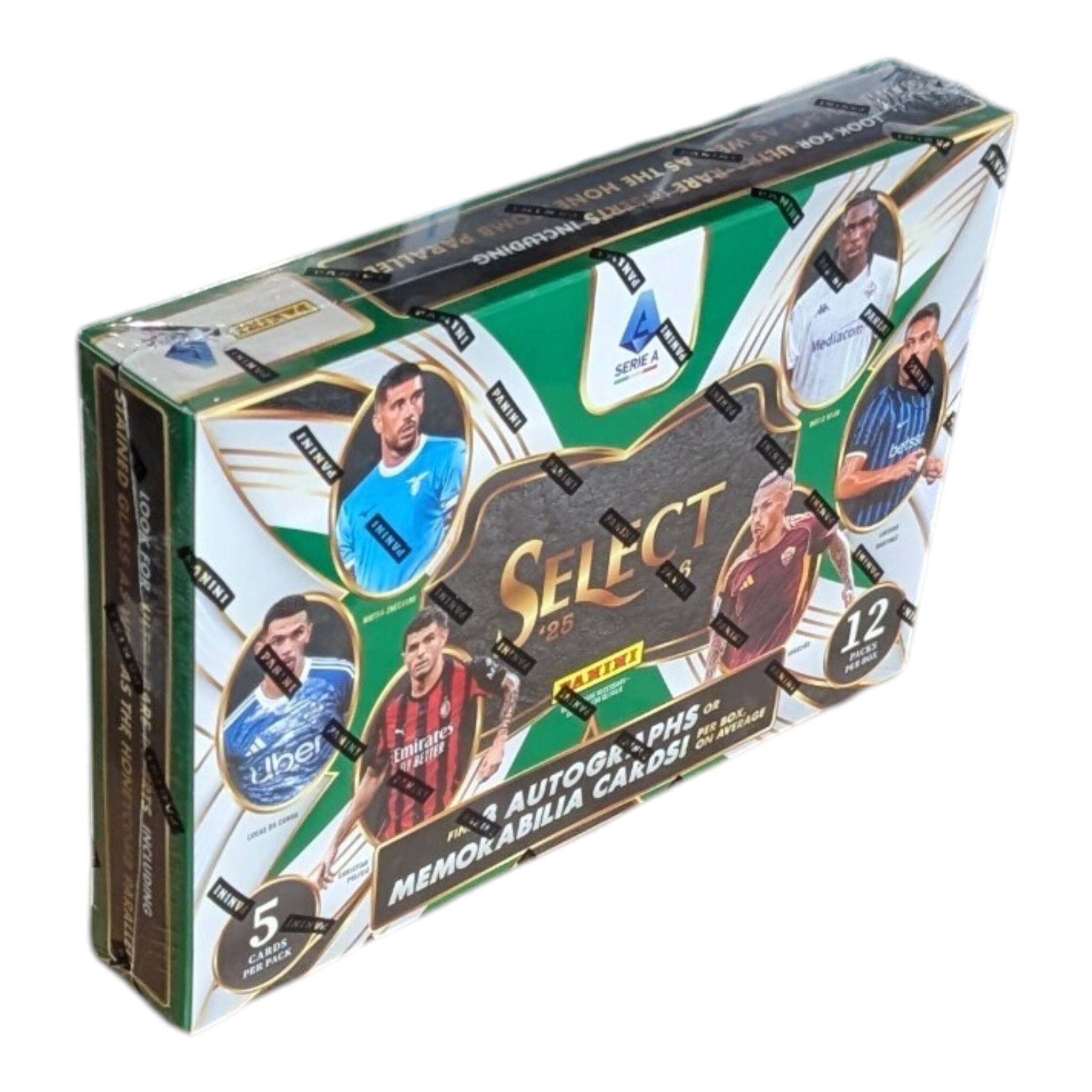 SELECT 925  
12 PACK  
AUTOGR. PHOTOGRAFIA MEMORABILIA CARDS  
5 CARDS PER PACK  
SERIE A  
Uber  
Emirates  
Madison