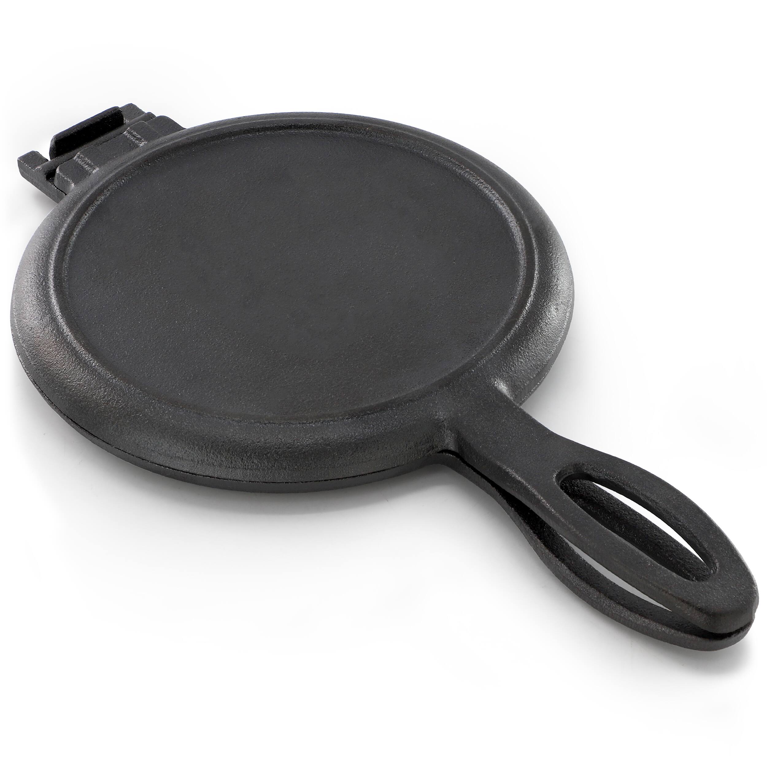 Alt View 1. Mega Chef - Megachef 6.7 Inch Round Cast Iron Pie Iron Outdoor/Camping Cookware with Long Handle - Black.