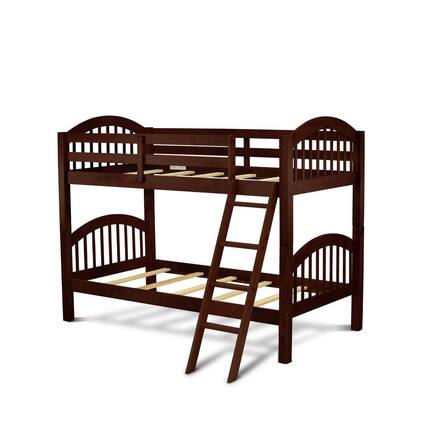 Front. East West Furniture - Verona Twin Bunk Bed in Java Finish - Java.