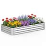 Gymax - Galvanized Raised Garden Bed Rectangular Galvanized Metal Planter Box Sliver - Silver