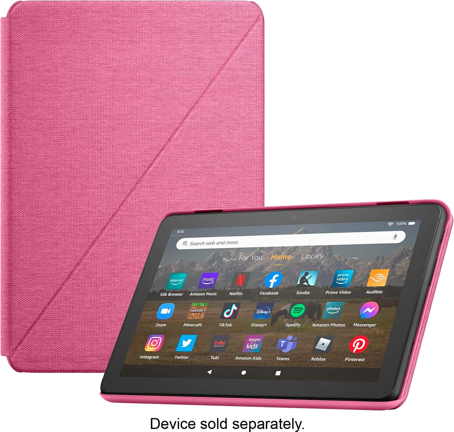 Amazon - Fire HD 8 Cover | Protective Cover (Fits the 12th gen Fire HD 8 Tablet) - Hibiscus - Front_Zoom