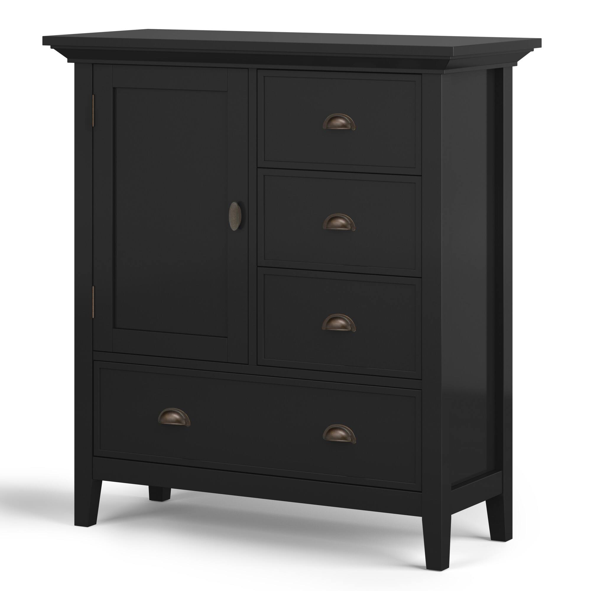 Angle. Simpli Home - Redmond Medium Storage Cabinet - Black.