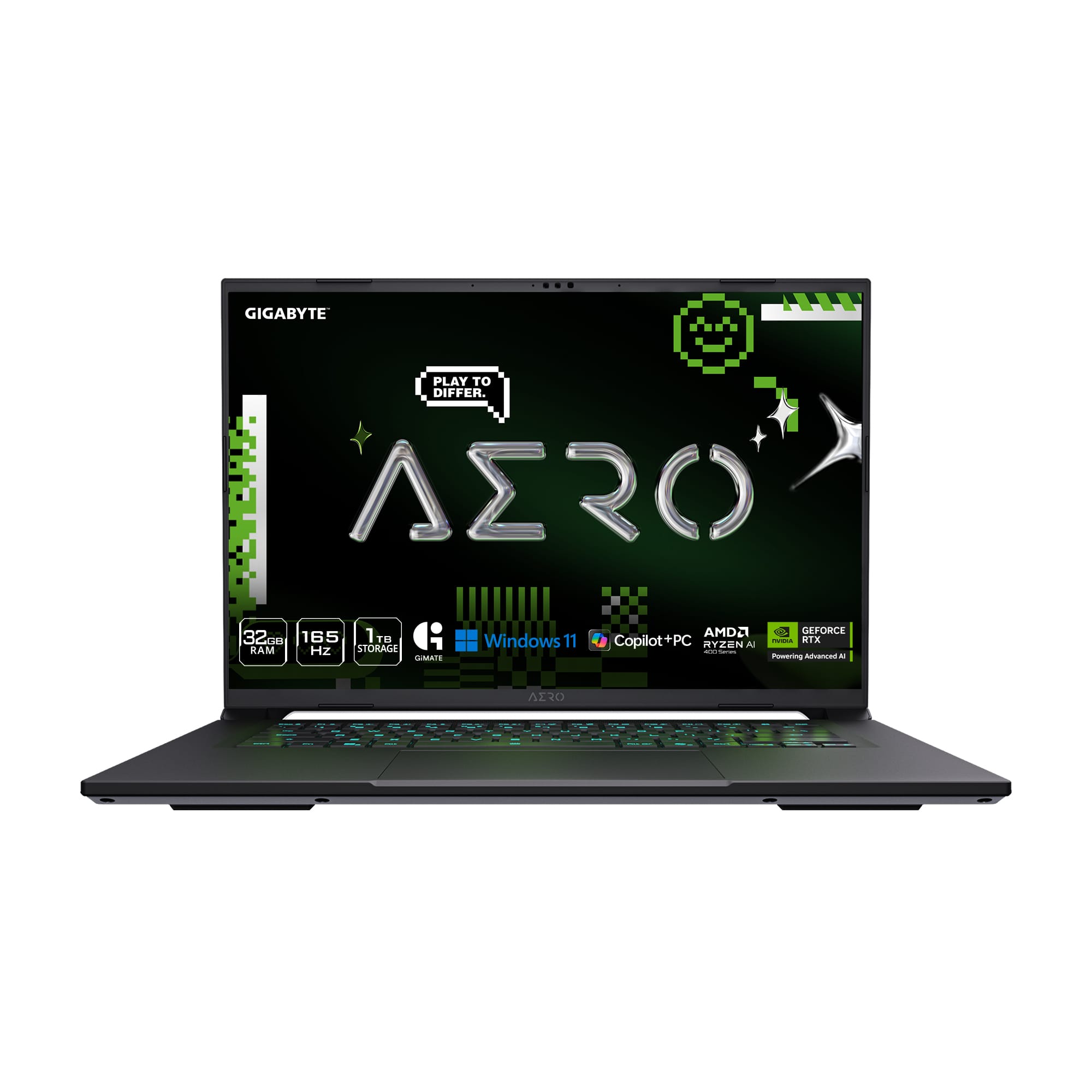 GIGABYTE - AERO X16 - Copilot+ PC - WQXGA 165Hz - AMD Ryzen AI 9 465 - NVIDIA GeForce RTX 5070 V12G - 1TB SSD - 32GB RAM - Space Gray