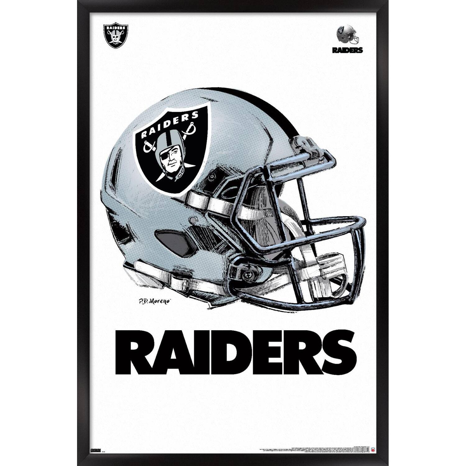 Las Vegas Raiders 24.25'' x 35.75'' Framed Helmet Poster