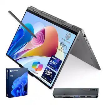 Lenovo - ThinkPad X1 2-in-1 14" FHD+ Touch Laptop - Intel Core Ultra 7 258V - 32GB RAM 1TB SSD - FP Reader - 7-in-1 Hub - Gray