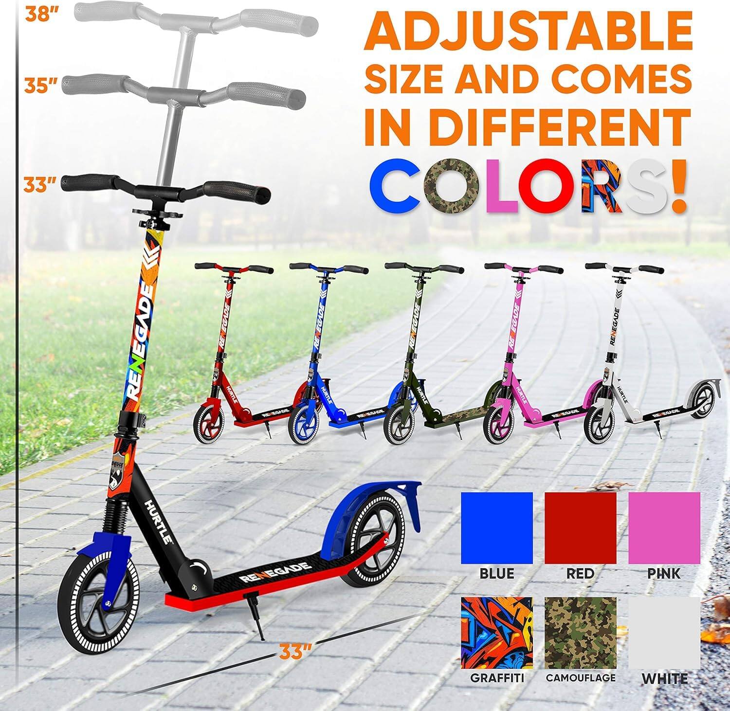 38" 35" 33" RENEGADE PO MUNTLE ADJUSTABLE SIZE AND COMES IN DIFFERENT COLORS! FOADE E EOADE RENEGADE RA HURTLE WH HURTLE RE RENEGADE BLUE RED PINK 33" GRAFFITI CAMOUFLAGE WHITE

ADJUSTABLE SIZE AND COMES IN DIFFERENT COLORS!

BLUE
RED
PINK
GRAFFITI
CAMOUFLAGE
WHITE