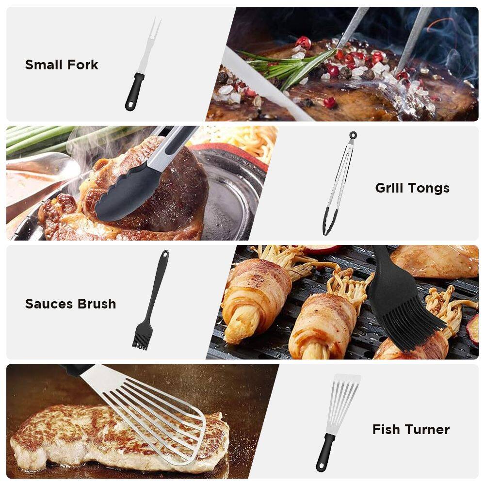 Small Fork  
Grill Tongs  
Sauces Brush  
Fish Turner