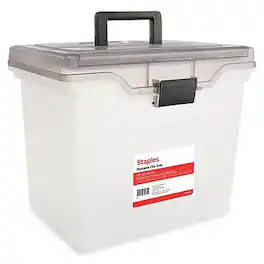 Staples - File Box File Portable Tote, Letter Size, (140165/111112) - Clear