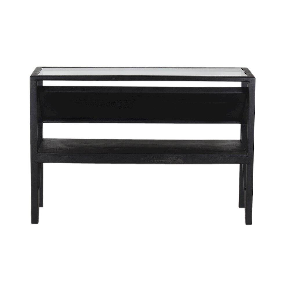 Left. Porter Designs - Canberra Solid Mango Wood Console Table - Black.