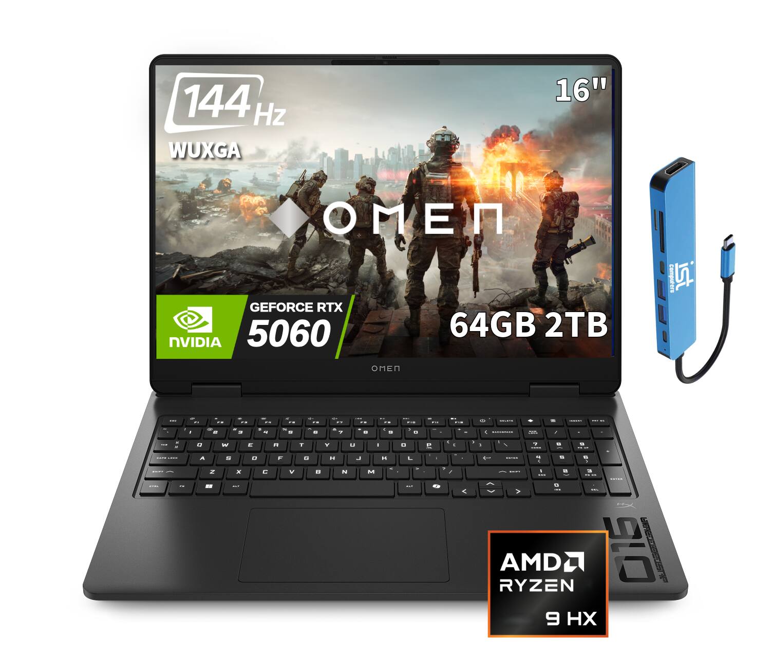 144 Hz  
WUXGA  
16"  
GEFORCE RTX 5060  
64GB 2TB  
NVIDIA  
OMEN  
AMD RYZEN 9 HX