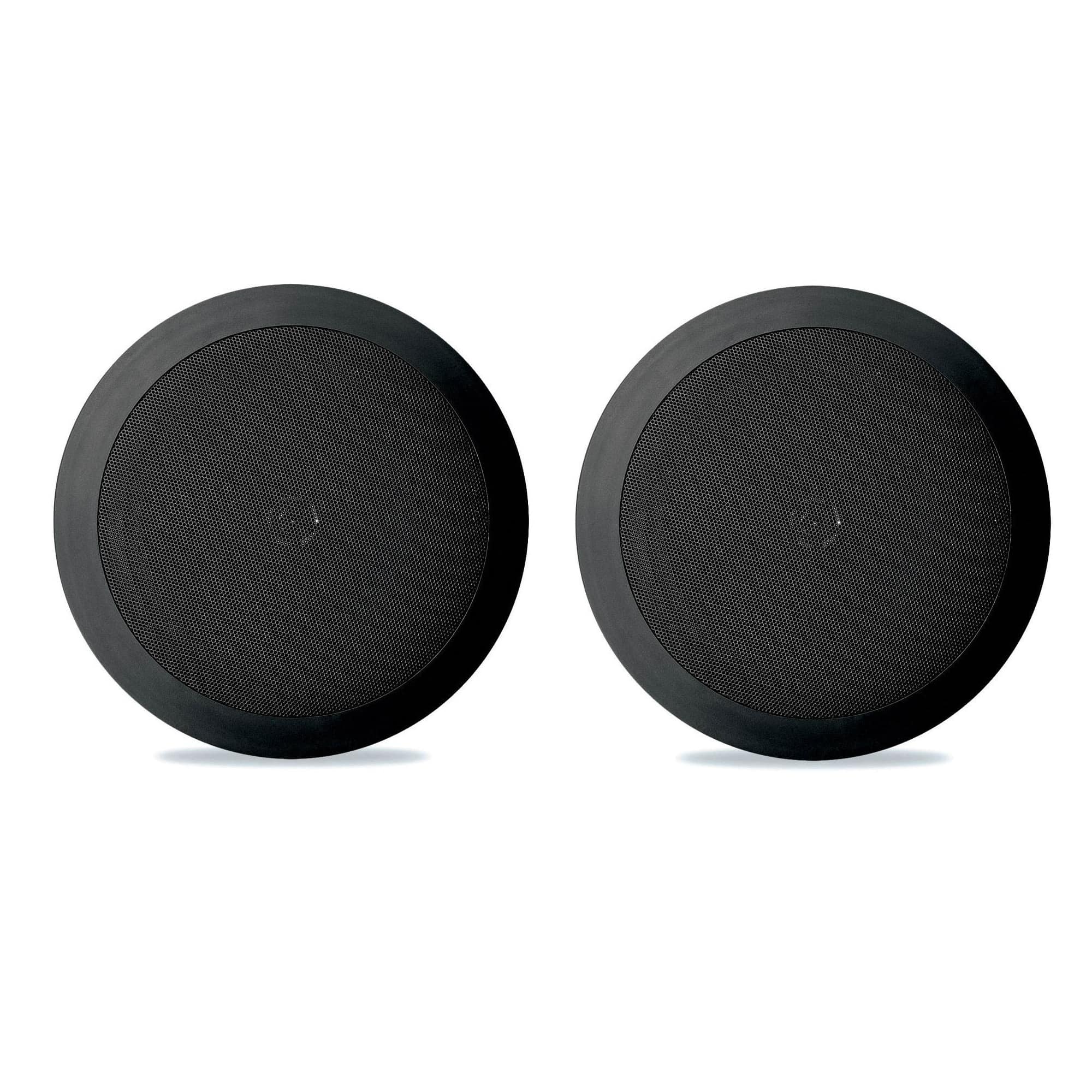 Pyle - PDIC81RDBK 250W 8 Inch Flush In-Wall In-Ceiling Speakers (6 Pairs) - Black