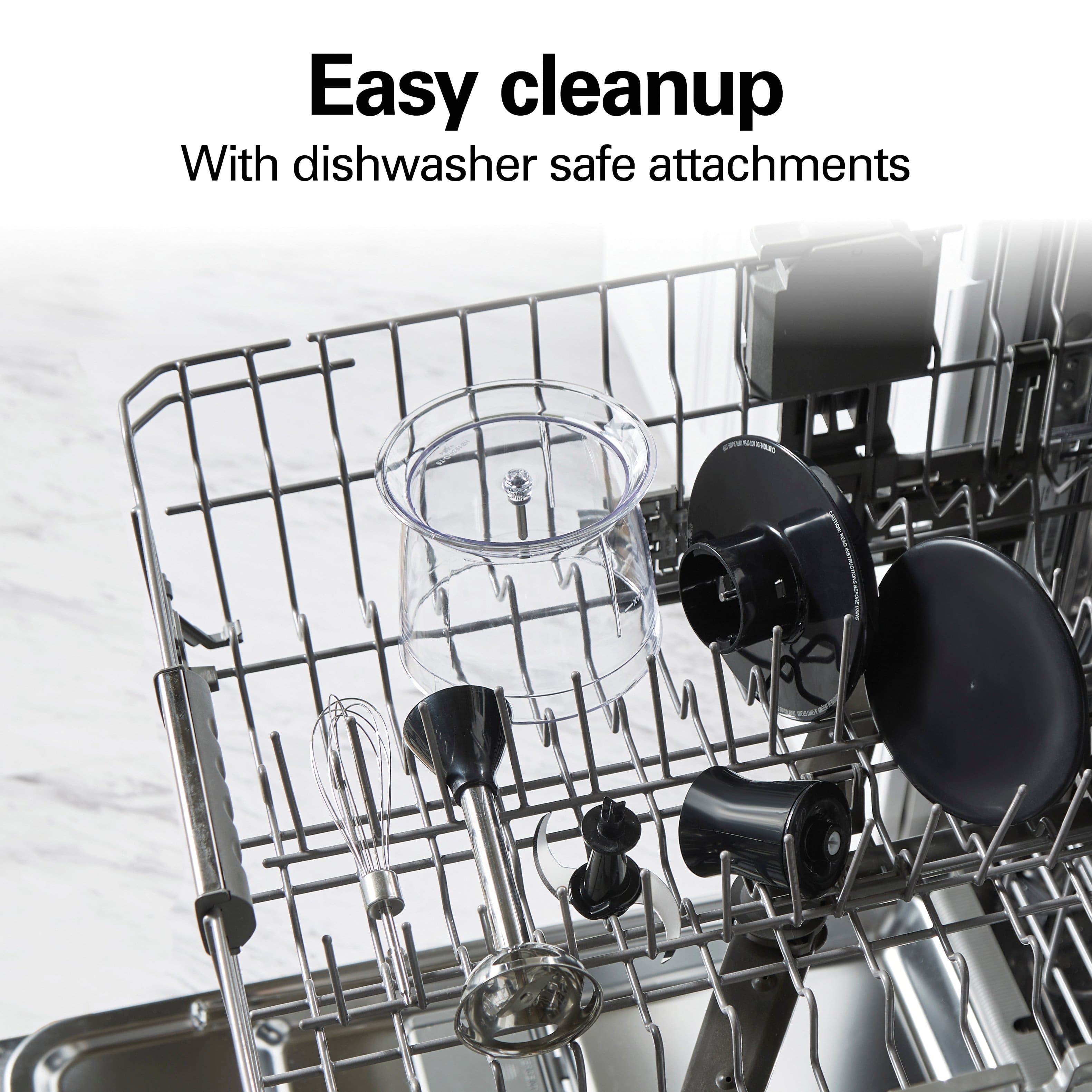 Easy cleanup
With dishwasher safe attachments