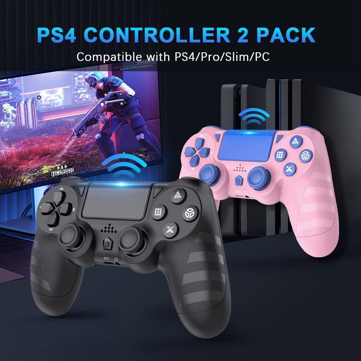 PS4 CONTROLLER 2 PACK  
Compatible with PS4/Pro/Slim/PC