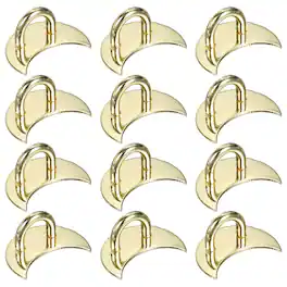 Unique Bargains - Metal Phone Charm Hook 1", 12pcs Adhesive Moon Shaped Finger Grip for Smartphones Keychain Tablet Case Accessories - Gold