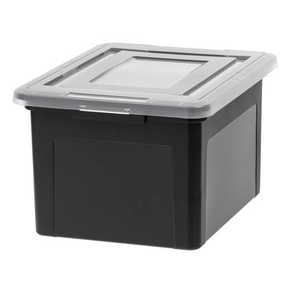 Front. IRIS USA - IRIS USA Letter Legal Size Plastic File Box, Home Organizing Storage Container.