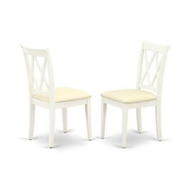 East West Furniture - Dining Chair Linen White - Brown