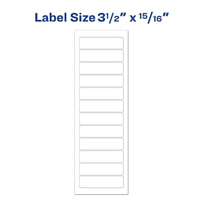 Label Size 3 1/2" x 15/16"