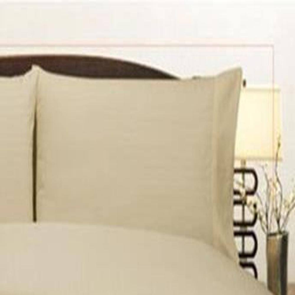 Alt View 1. Plazatex - Plazatex Embossed Dobby Stripe 90GSM Microfiber Sheet Set - Queen 60x80", Taupe - Taupe.