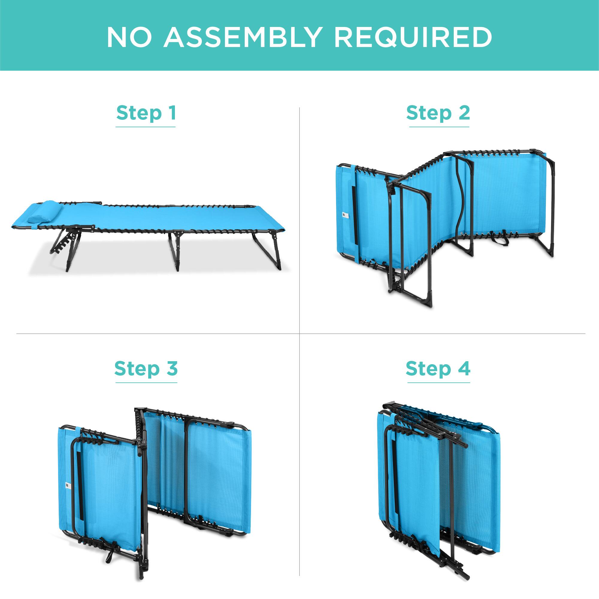 NO ASSEMBLY REQUIRED

Step 1

Step 2

Step 3

Step 4