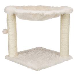 TRIXIE - Baza XXL Jute 19.7" Cat Scratching Posts with Hammock & Hanging Cat Toy - Cream