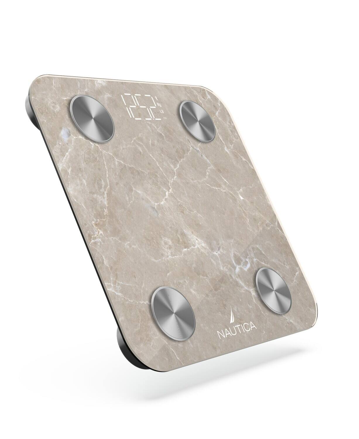 Angle. Nautica - Nautica Smart Body Scale, Fat, Muscle Mass Tracking & More, Syncs with Smartphone for Body Composition Tracking, 396 Lbs - Quartz Stone.