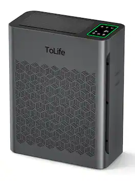 Tolife - TZ-K2 HEPA Air Purifier with PM2.5 Display Auto Mode and Timer - Gray