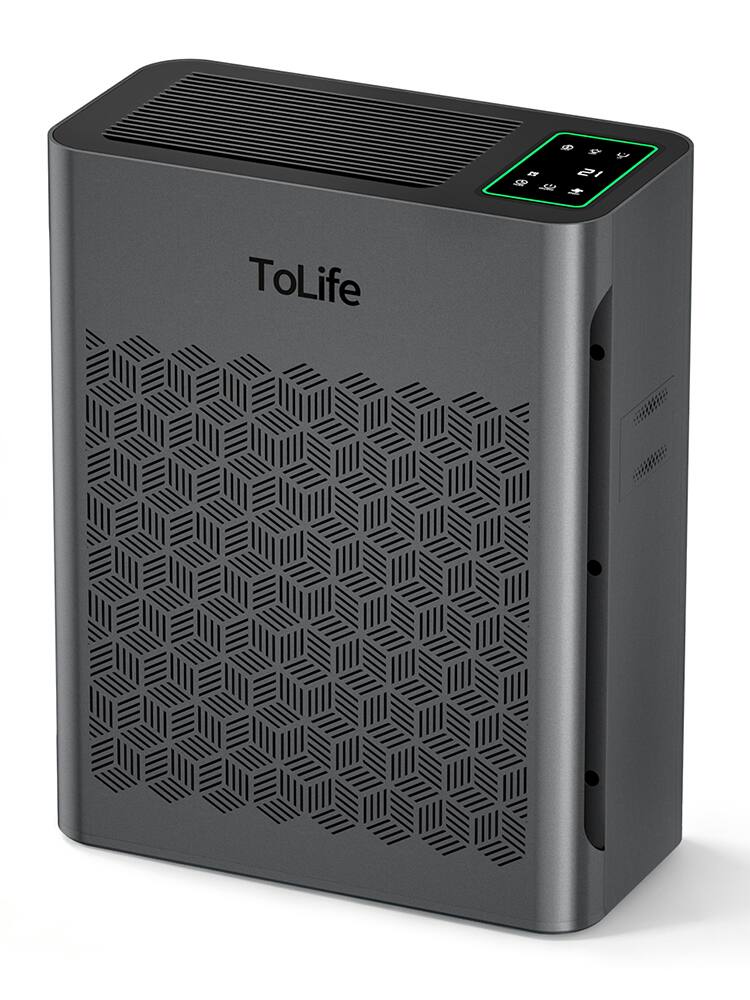 Front. Tolife - TZ-K2 HEPA Air Purifier with PM2.5 Display Auto Mode and Timer - Gray.