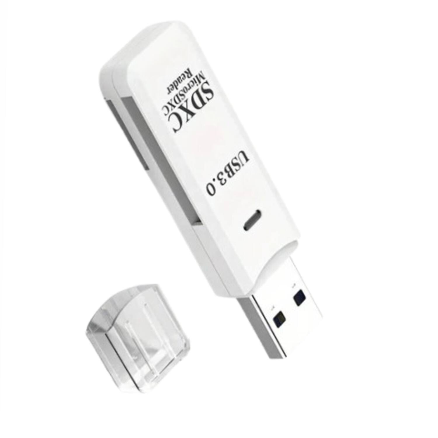 Stock Preferred - USB 3.0 SD/Micro SD Card Reader Adapter for PC & Camera - White